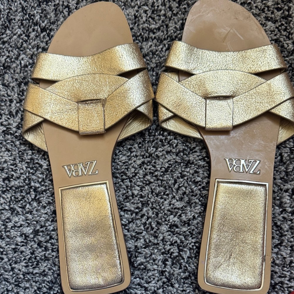 Zara Metallic Gold Women's Sandals